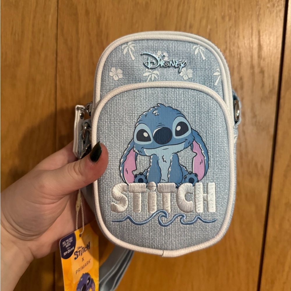 Disney Stitch Embroidered Light Blue Crossbody Bag NWT